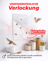 PIC Lebensmittelmotten Falle, 12 Stück Starke Pheromonfallen gegen Motten | Geruchlos und insektizidfrei, bis zu 8 Wochen wirksam gegen Dörrobst- und Mehlmotten, ideal für Küche und Speisekammer
