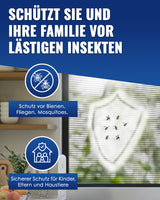 PIC Fliegengitter 130x150 cm Schwarz 3er Set – ohne Bohren, Mückenschutz | Ohne Bohren, waschbar und wiederverwendbar, Mückenschutz gegen Mücken und Fliegen